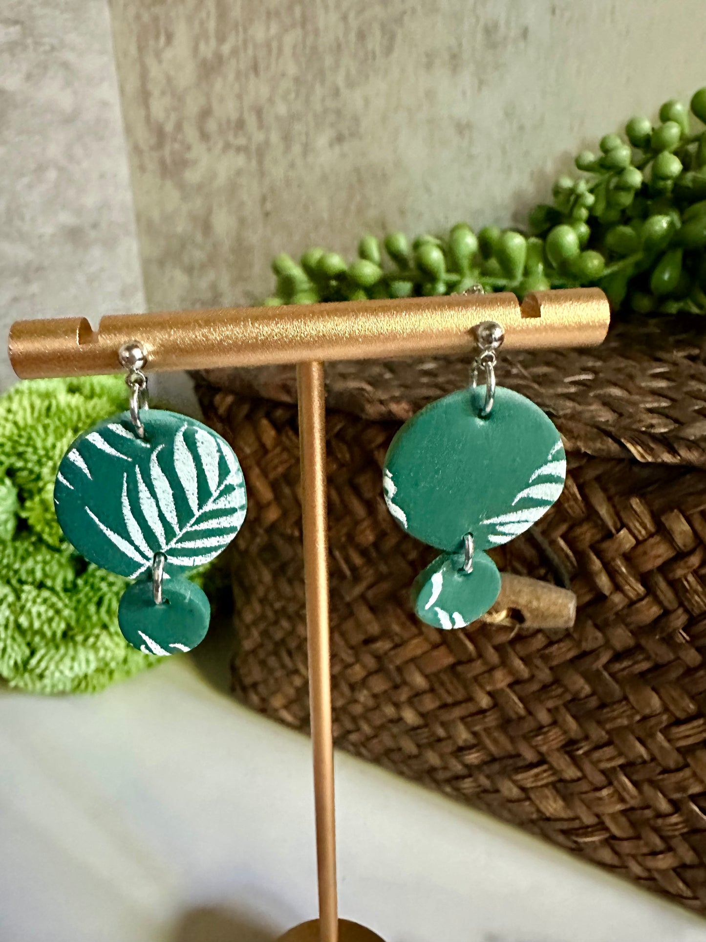 Green Fern Duo Earrings